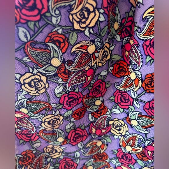 LuLaRoe Amelia Dress Medium Coral Floral Fit Flare Short Sleeve Zipper Back - Picture 2 of 6